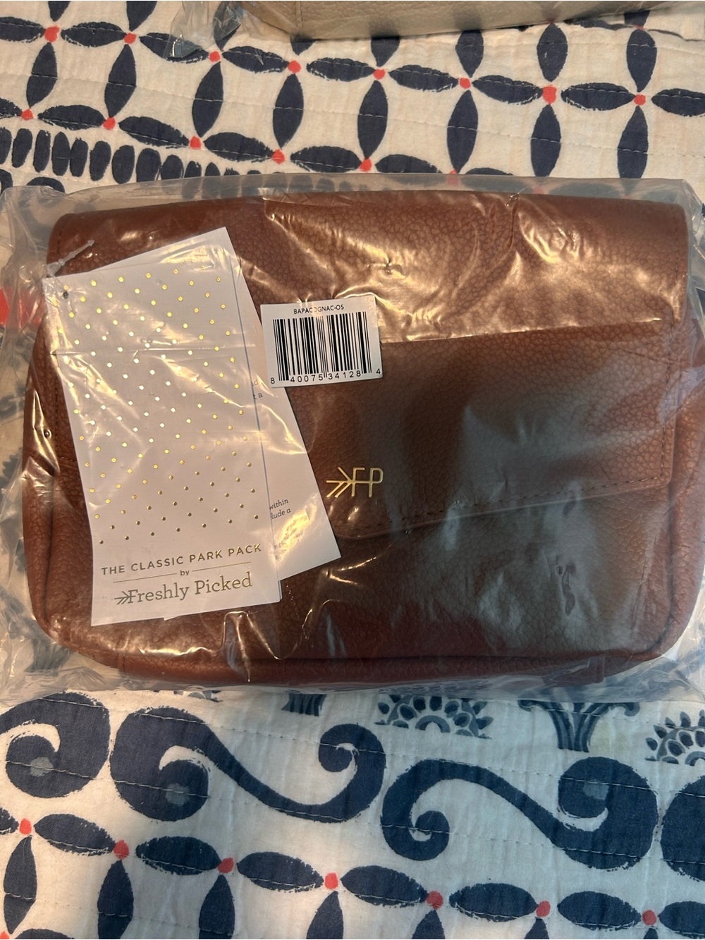 Freshly Picked Cognac Brown Pebble Leather Crossbody